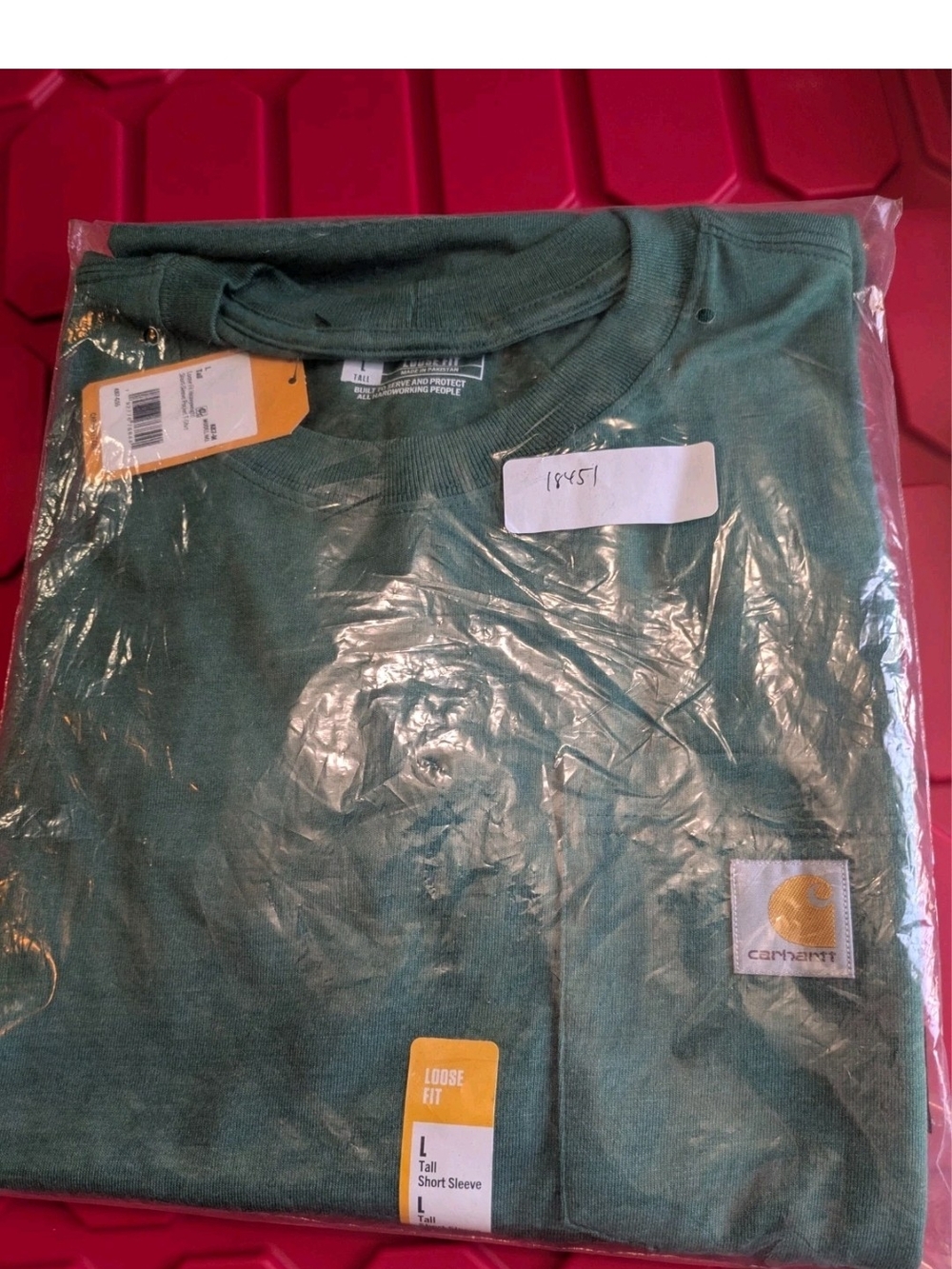 Carhartt Men's Loose Fit Heavyweight Short Sleeve Pocket Tee LT Green New w Tag
